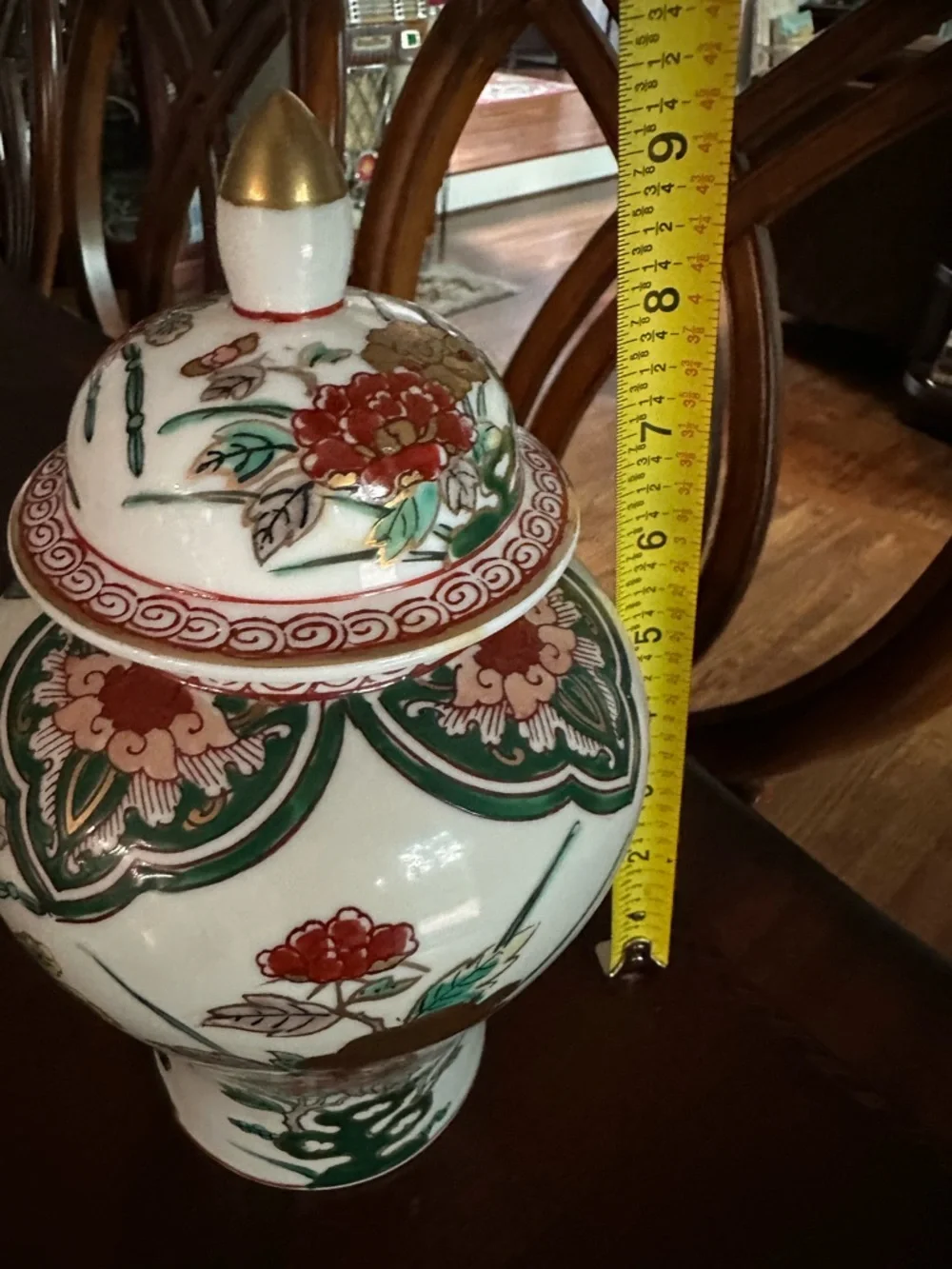 STUNNING ANTIQUE JAPANESE KUTANI GINGER JAR IN EUC